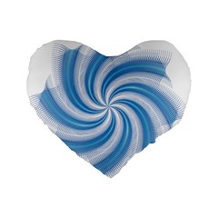 Prismatic Hole Blue Standard 16  Premium Flano Heart Shape Cushions