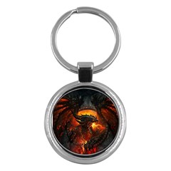 Dragon Legend Art Fire Digital Fantasy Key Chains (round)  by Celenk