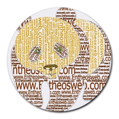 Panda Typography Round Mousepads by Celenk