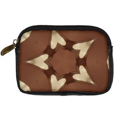 Chocolate Brown Kaleidoscope Design Star Digital Camera Cases by yoursparklingshop