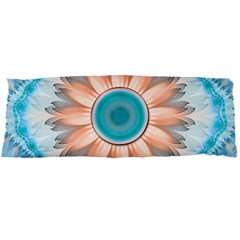 Clean And Pure Turquoise And White Fractal Flower Body Pillow Case Dakimakura (two Sides) by jayaprime