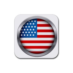 United Of America Usa Flag Rubber Coaster (square)  by Celenk