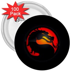 Dragon 3  Buttons (100 Pack)  by Celenk