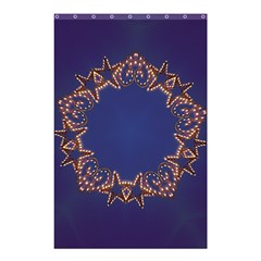 Blue Gold Look Stars Christmas Wreath Shower Curtain 48  X 72  (small)  by yoursparklingshop