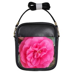 Pink Flower Japanese Tea Rose Floral Design Girls Sling Bags by yoursparklingshop