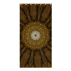 Elegant Festive Golden Brown Kaleidoscope Flower Design Shower Curtain 36  X 72  (stall)  by yoursparklingshop