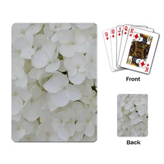 Hydrangea Flowers Blossom White Floral Elegant Bridal Chic Playing Card by yoursparklingshop