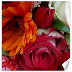 Floral Photography Orange Red Rose Daisy Elegant Flowers Bouquet Canvas 12  X 12  