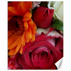 Floral Photography Orange Red Rose Daisy Elegant Flowers Bouquet Canvas 11  X 14  