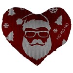 Ugly Christmas Sweater Large 19  Premium Heart Shape Cushions