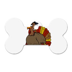 Thanksgiving Turkey  Dog Tag Bone (two Sides) by Valentinaart