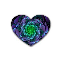 Beautiful Purple & Green Aeonium Arboreum Zwartkop Heart Coaster (4 Pack)  by jayaprime