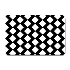 Abstract Tile Pattern Black White Triangle Plaid Small Doormat  by Alisyart