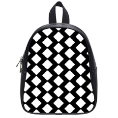 Abstract Tile Pattern Black White Triangle Plaid School Bag (small) by Alisyart