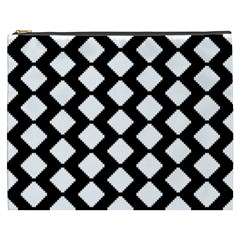 Abstract Tile Pattern Black White Triangle Plaid Cosmetic Bag (xxxl)  by Alisyart