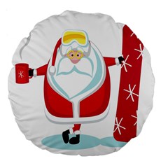Christmas Santa Claus Large 18  Premium Flano Round Cushions by Alisyart
