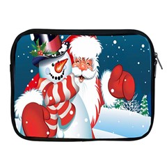 Hello Merry Christmas Santa Claus Snow Blue Sky Apple Ipad 2/3/4 Zipper Cases