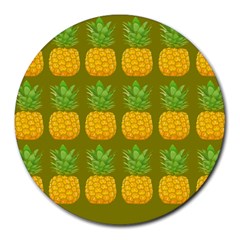 Fruite Pineapple Yellow Green Orange Round Mousepads by Alisyart