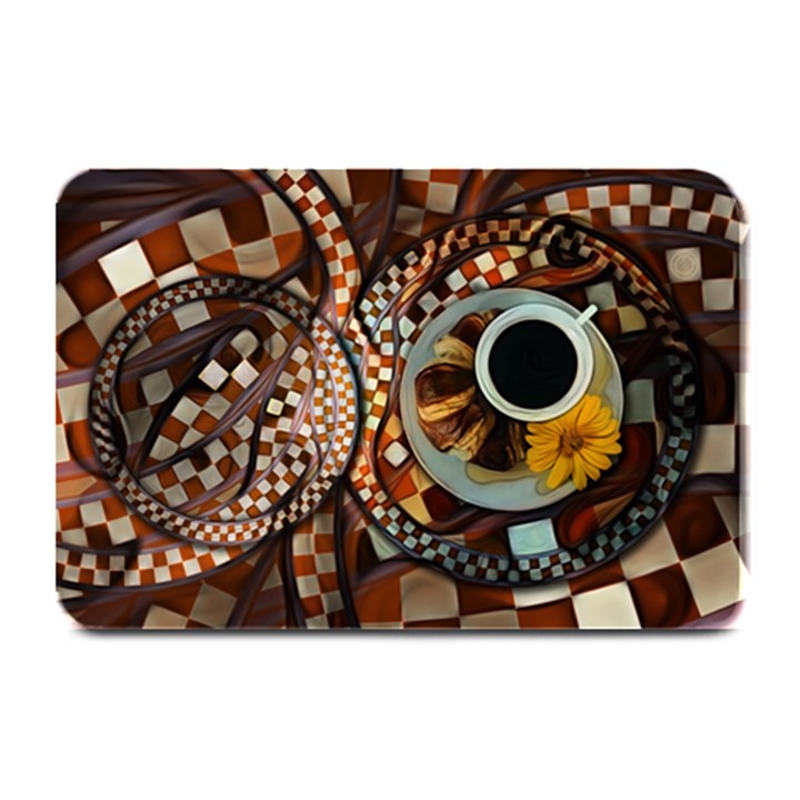 Midnight Never Ends, a Red Checkered Diner Fractal Plate Mats