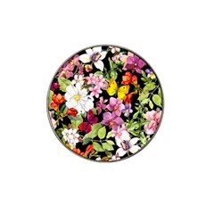 Beautiful,floral,hand Painted, Flowers,black,background,modern,trendy,girly,retro Hat Clip Ball Marker (10 Pack) by NouveauDesign