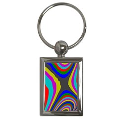Pattern Rainbow Colorfull Wave Chevron Waves Key Chains (rectangle)  by Alisyart