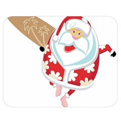Surfing Christmas Santa Claus Double Sided Flano Blanket (medium)  by Alisyart