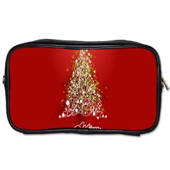 Tree Merry Christmas Red Star Toiletries Bags by Alisyart