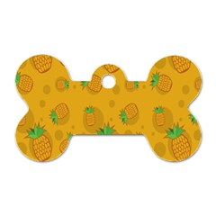 Fruit Pineapple Yellow Green Dog Tag Bone (two Sides)