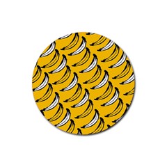Fruit Bananas Yellow Orange White Rubber Coaster (round)  by Alisyart