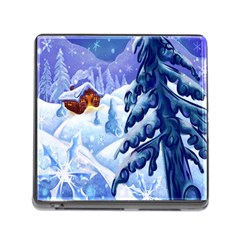 Christmas Wooden Snow Memory Card Reader (square)