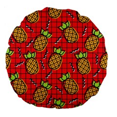 Fruit Pineapple Red Yellow Green Large 18  Premium Flano Round Cushions