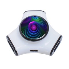 Beautiful Rainbow Marble Fractals In Hyperspace 3-port Usb Hub