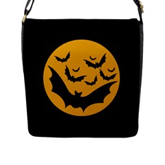 Bats Moon Night Halloween Black Flap Messenger Bag (l)  by Alisyart