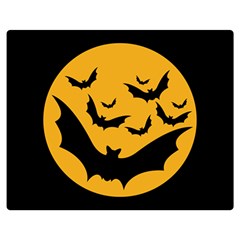 Bats Moon Night Halloween Black Double Sided Flano Blanket (medium)  by Alisyart