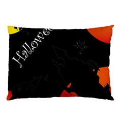 Castil Witch Hlloween Sinister Night Home Bats Pillow Case (two Sides)