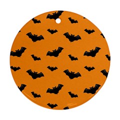 Halloween Bat Animals Night Orange Ornament (round)