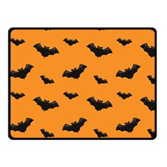 Halloween Bat Animals Night Orange Double Sided Fleece Blanket (small) 