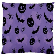 Halloween Pumpkin Bat Spider Purple Black Ghost Smile Large Cushion Case (two Sides)