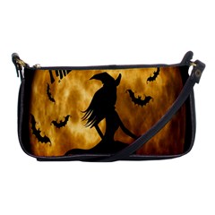 Halloween Wicked Witch Bat Moon Night Shoulder Clutch Bags
