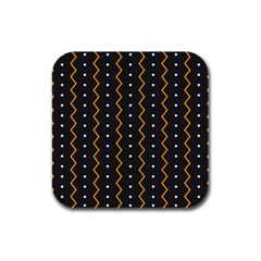 Halloween Zigzag Vintage Chevron Ornamental Cute Polka Dots Rubber Square Coaster (4 Pack) 