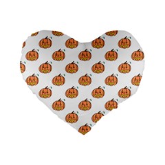 Face Mask Ghost Halloween Pumpkin Pattern Standard 16  Premium Flano Heart Shape Cushions