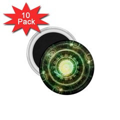 Green Chaos Clock, Steampunk Alchemy Fractal Mandala 1 75  Magnets (10 Pack)  by jayaprime