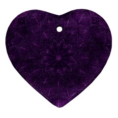 Background Purple Mandala Lilac Heart Ornament (two Sides) by Celenk