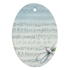 Vintage Blue Music Notes Ornament (oval) by Celenk