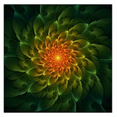 Beautiful Orange-green Desert Cactus Fractalspiral Large Satin Scarf (square) by jayaprime
