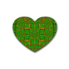 Golden Green And  Sunshine Pop Art Heart Coaster (4 Pack)  by pepitasart