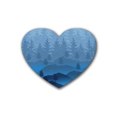 Blue Mountain Rubber Coaster (heart)  by berwies