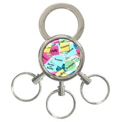 Stickies Post It List Business 3-ring Key Chains by Celenk