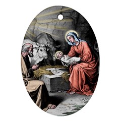 The Birth Of Christ Ornament (oval) by Valentinaart