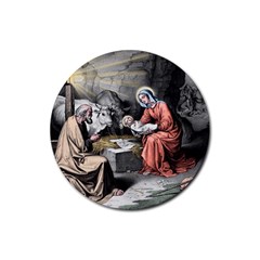 The Birth Of Christ Rubber Coaster (round)  by Valentinaart